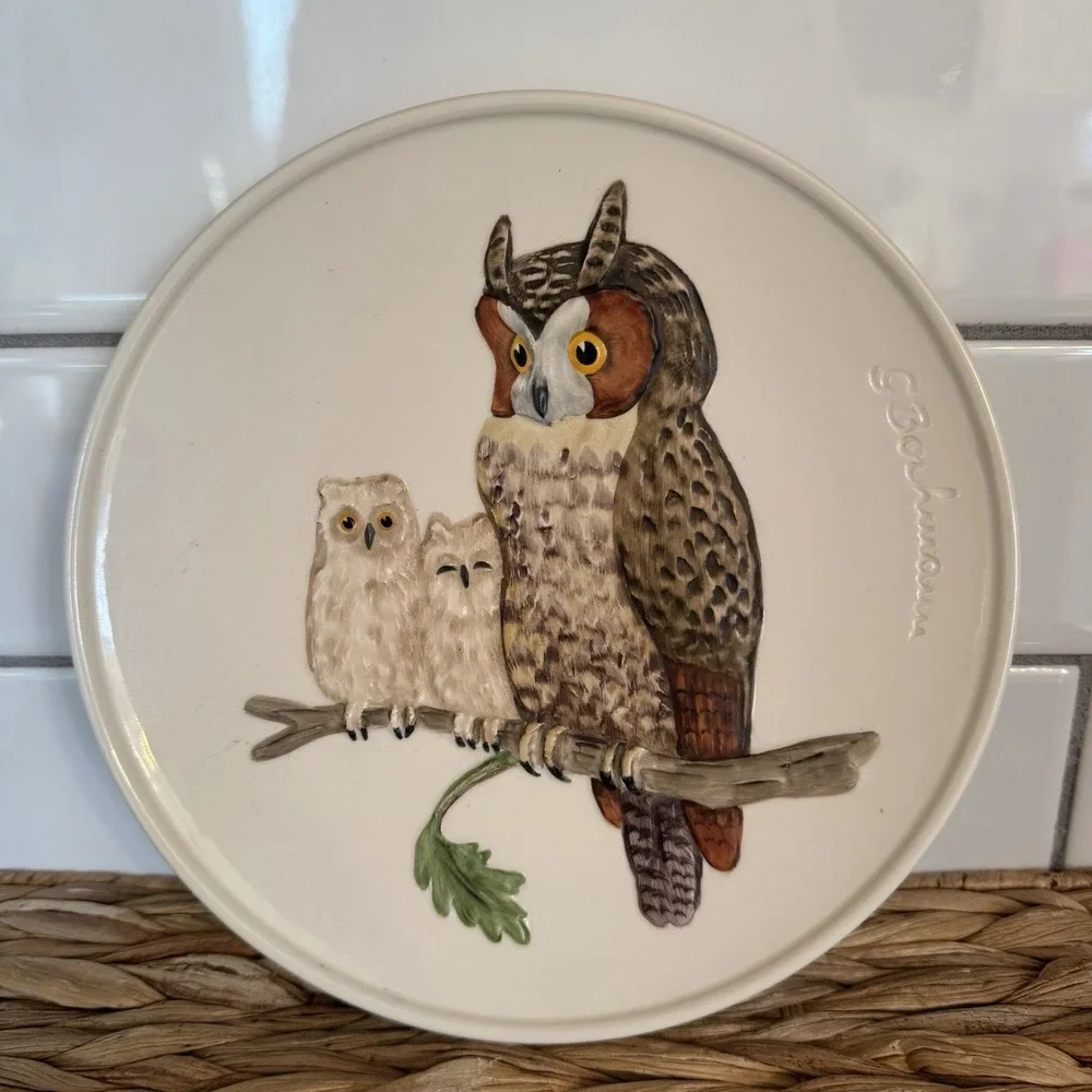 Goebel Mothers series 5th Edition Owl‎ And Baby Plate And Figure